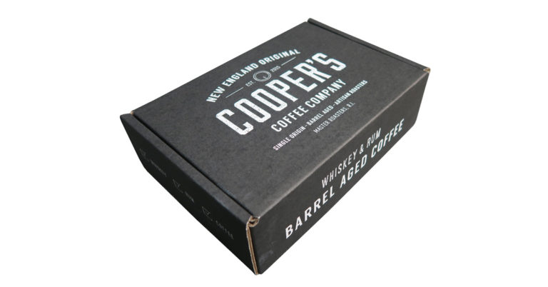 custom black c-series box for Cooper's coffee