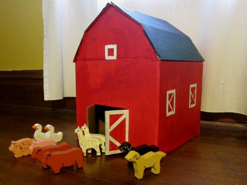 Practical Recycling: Cardboard Playhouses after Holiday